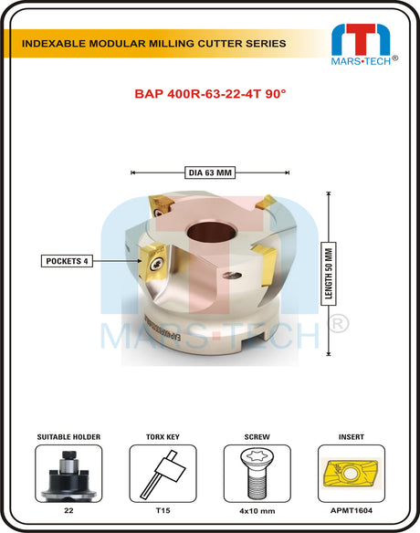 BAP400R-63-22-4T Face Milling Cutter Dia