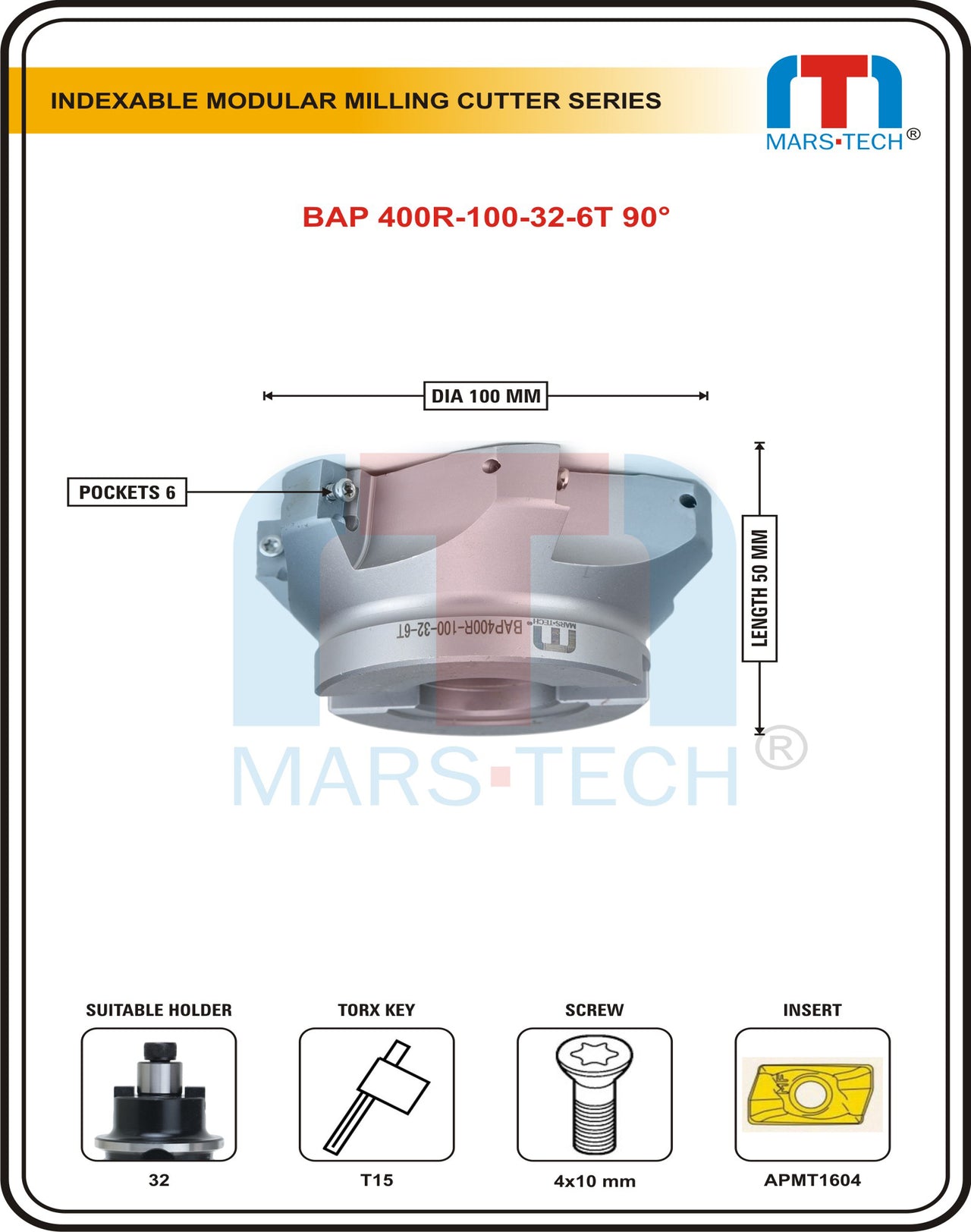 BAP400R-100-32-6T Face Milling Cutter