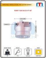 SDMT1204 Milling Cutter dia 50 mm