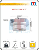 SDMT1204 Milling Cutter dia 80 mm