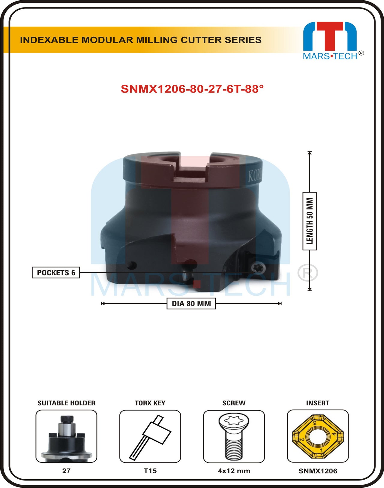 SNMX1206 Insert Facemill Dia 80