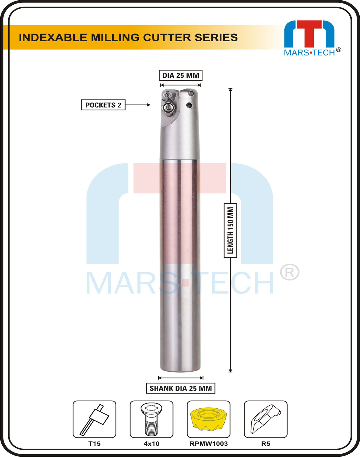 EMRW-C25-5R25-150L 25 Mm Bullnose