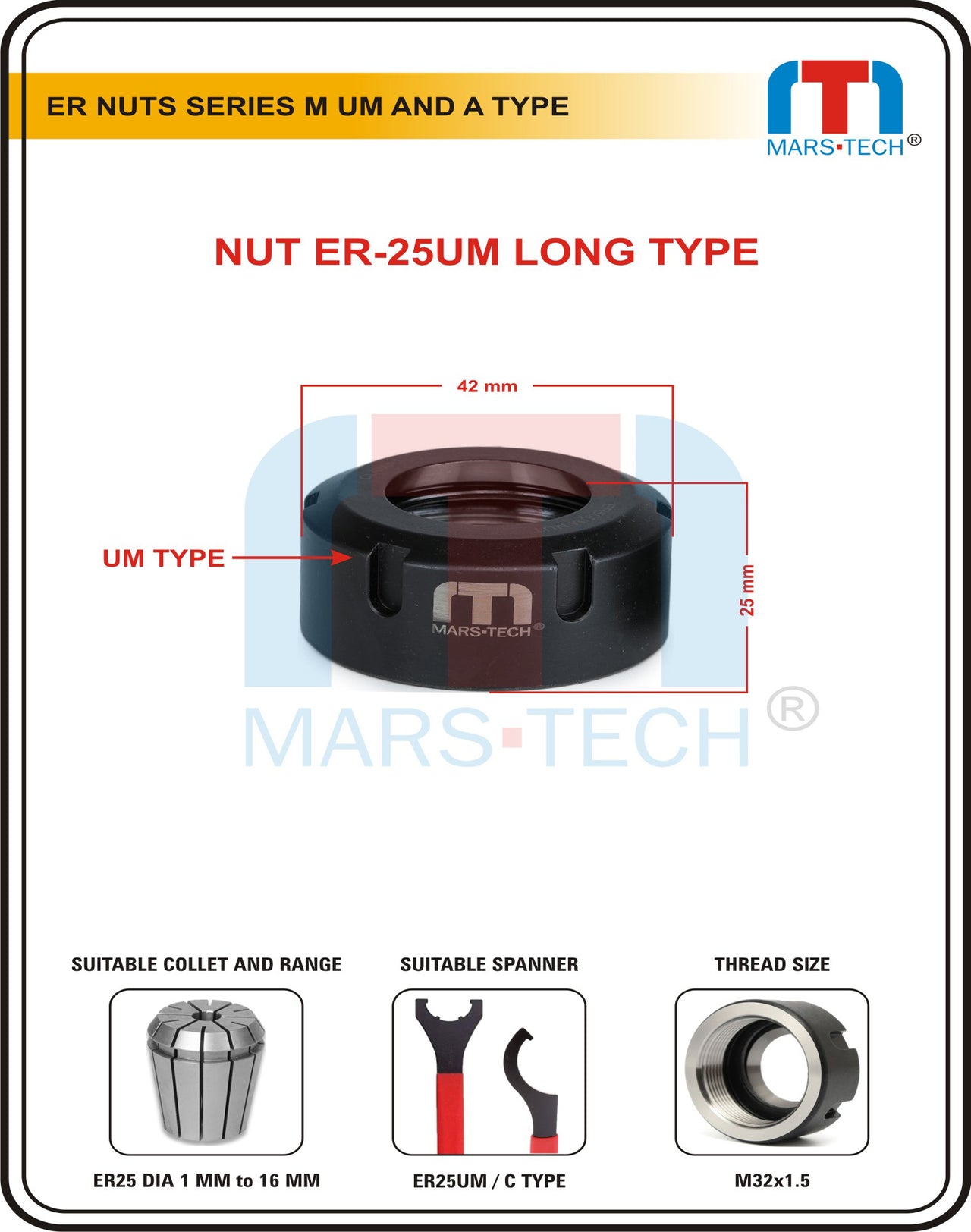 Mars-Tech ER25 Nut UM And M