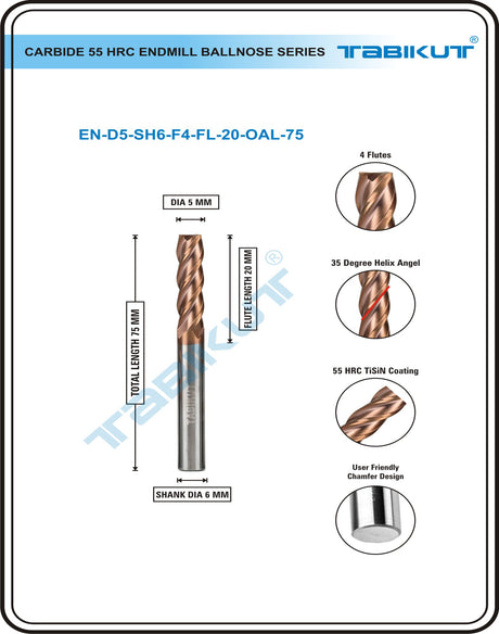 5 Carbide Endmill 55 HRC | endmill