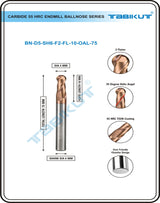 5 mm Carbide Ballnose 55 Hrc 6 mm Shank | ballnose