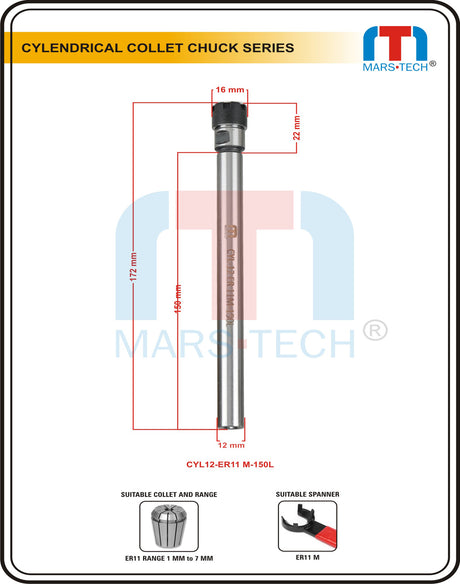 Cylindrical Collet Chuck ER11