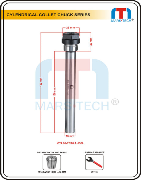 Straight Shank Collet Chuck ER16 A And M Type