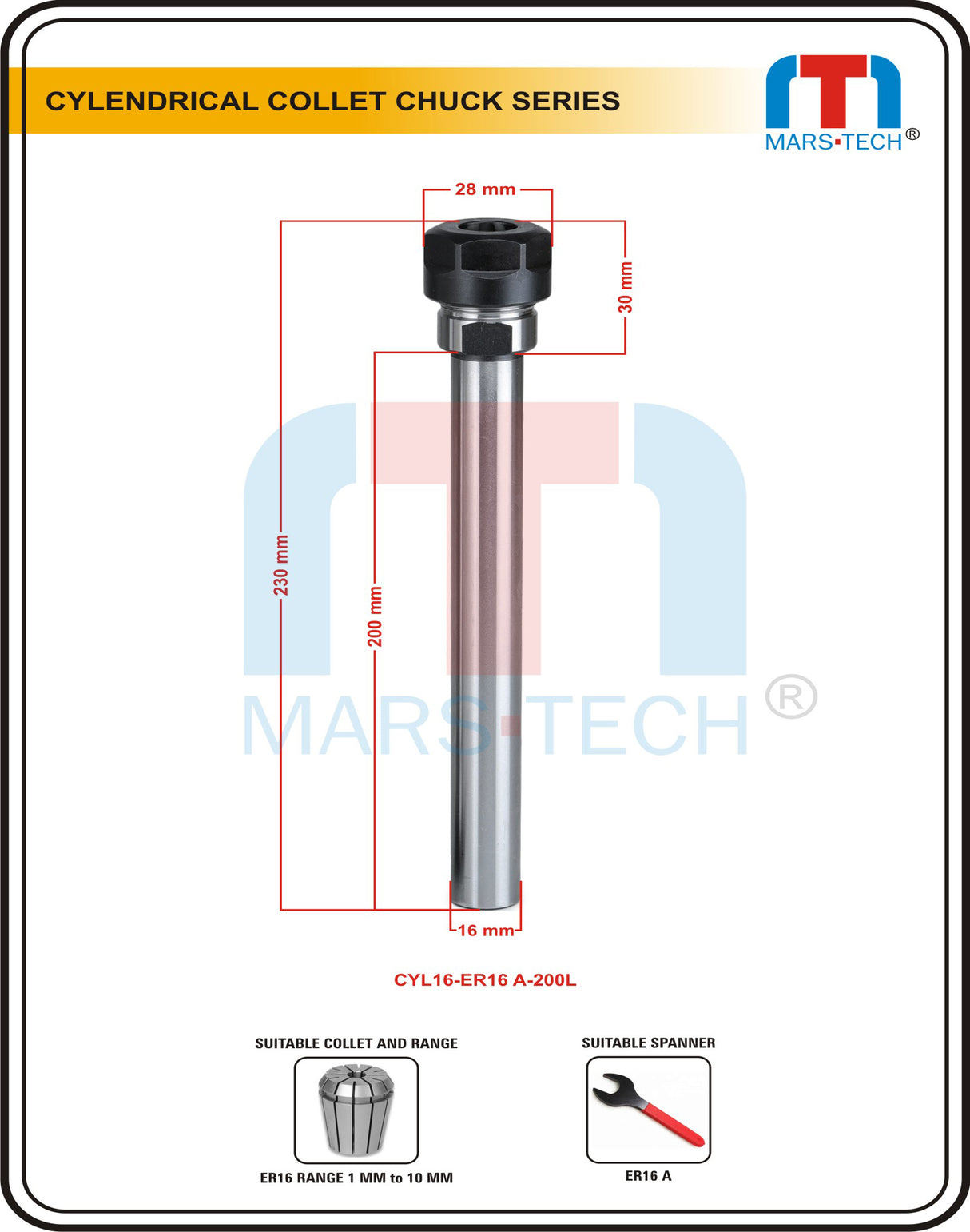 Straight Shank Collet Chuck ER16 A And M Type