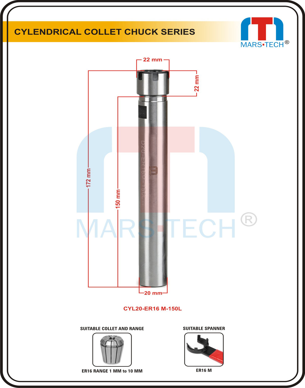 Straight Shank Collet Chuck ER16 A And M Type