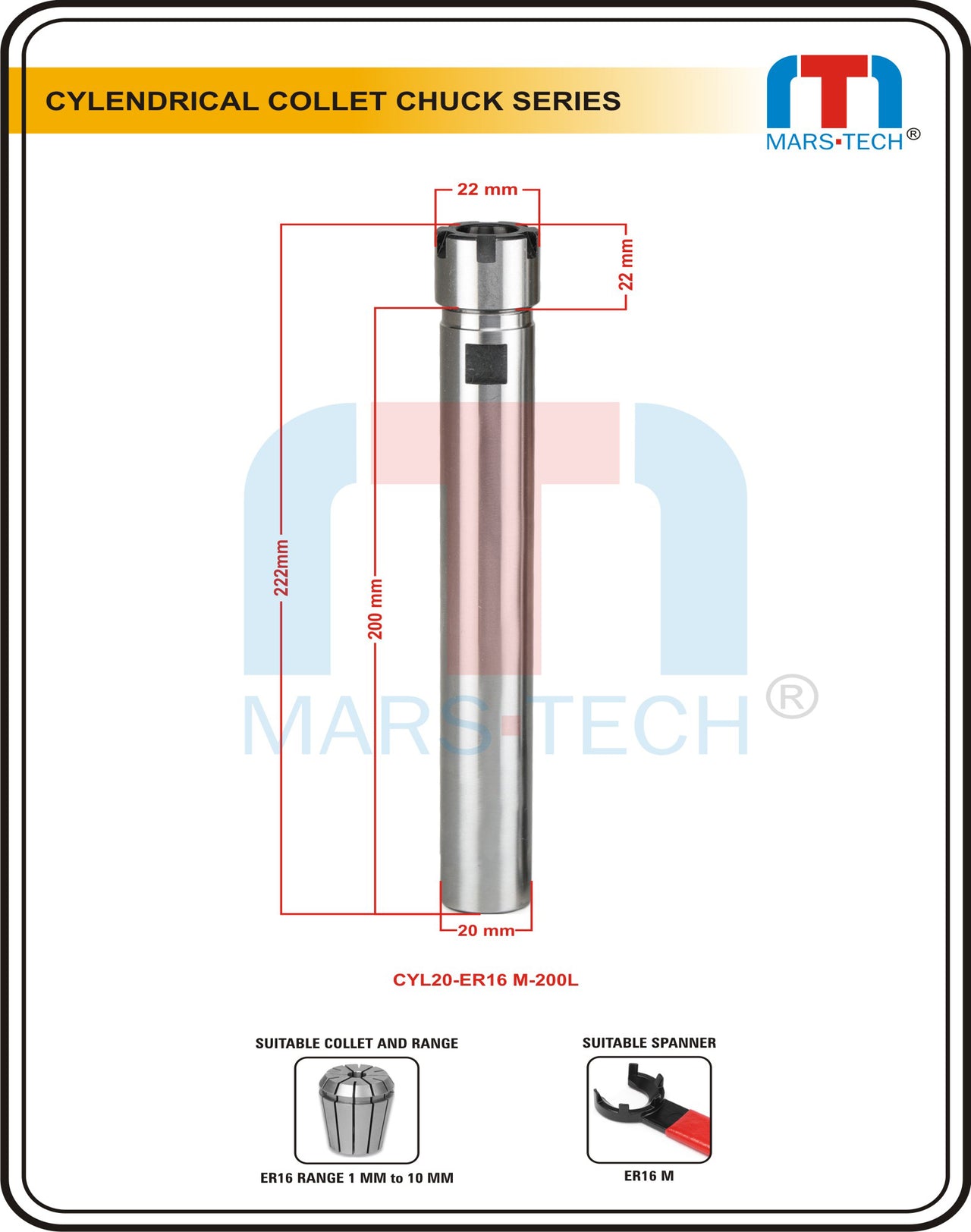 Straight Shank Collet Chuck ER16 A And M Type