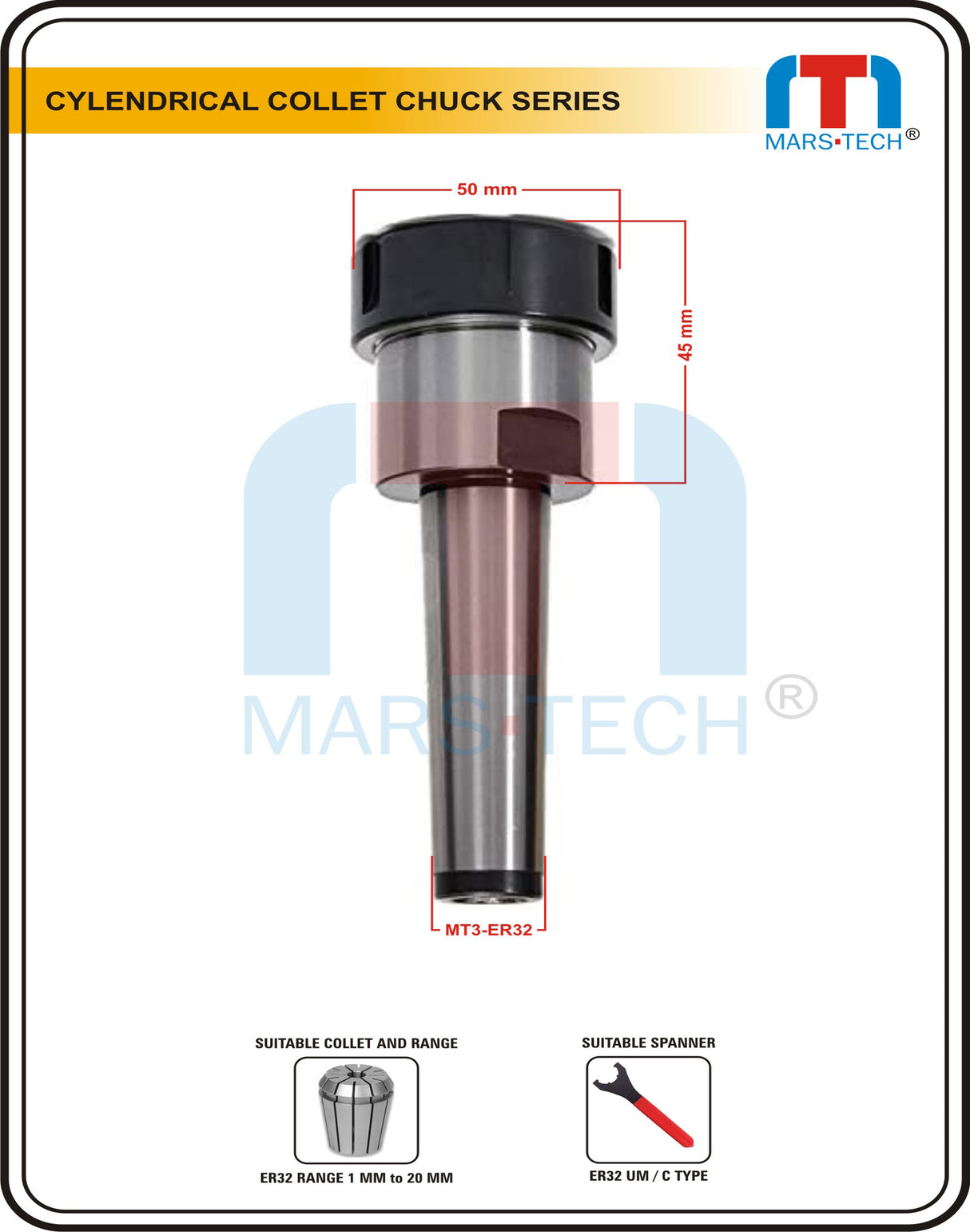 Straight Shank Collet Chuck ER32UM