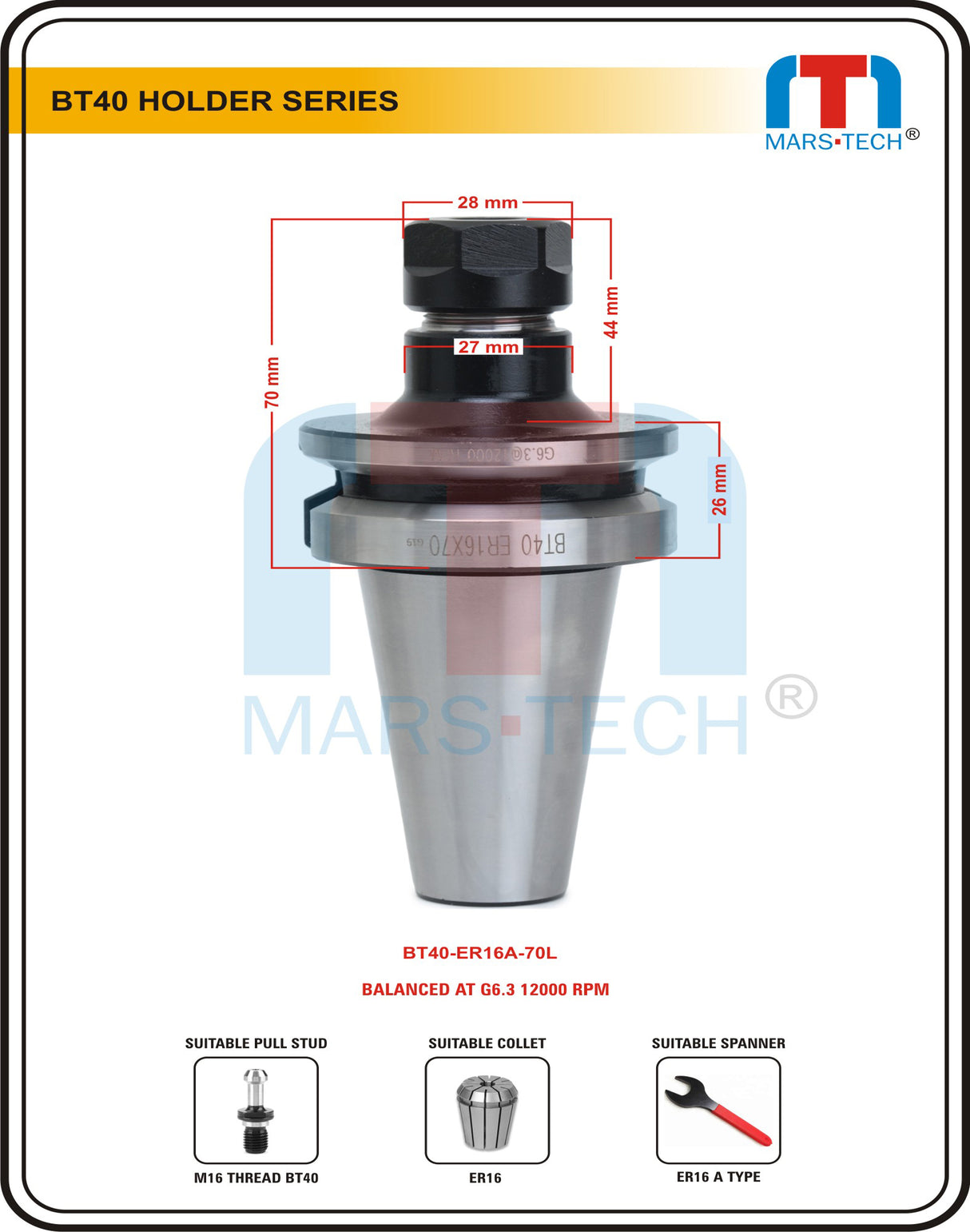 BT40 ER COLLET CHUCK ER16A