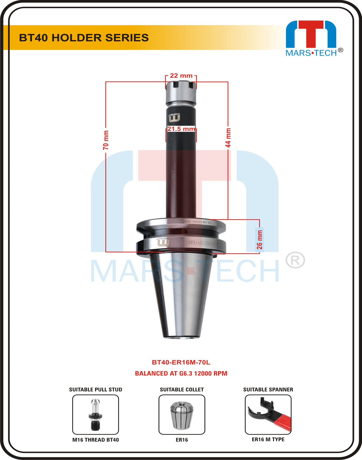 BT40 ER COLLET CHUCK ER16A