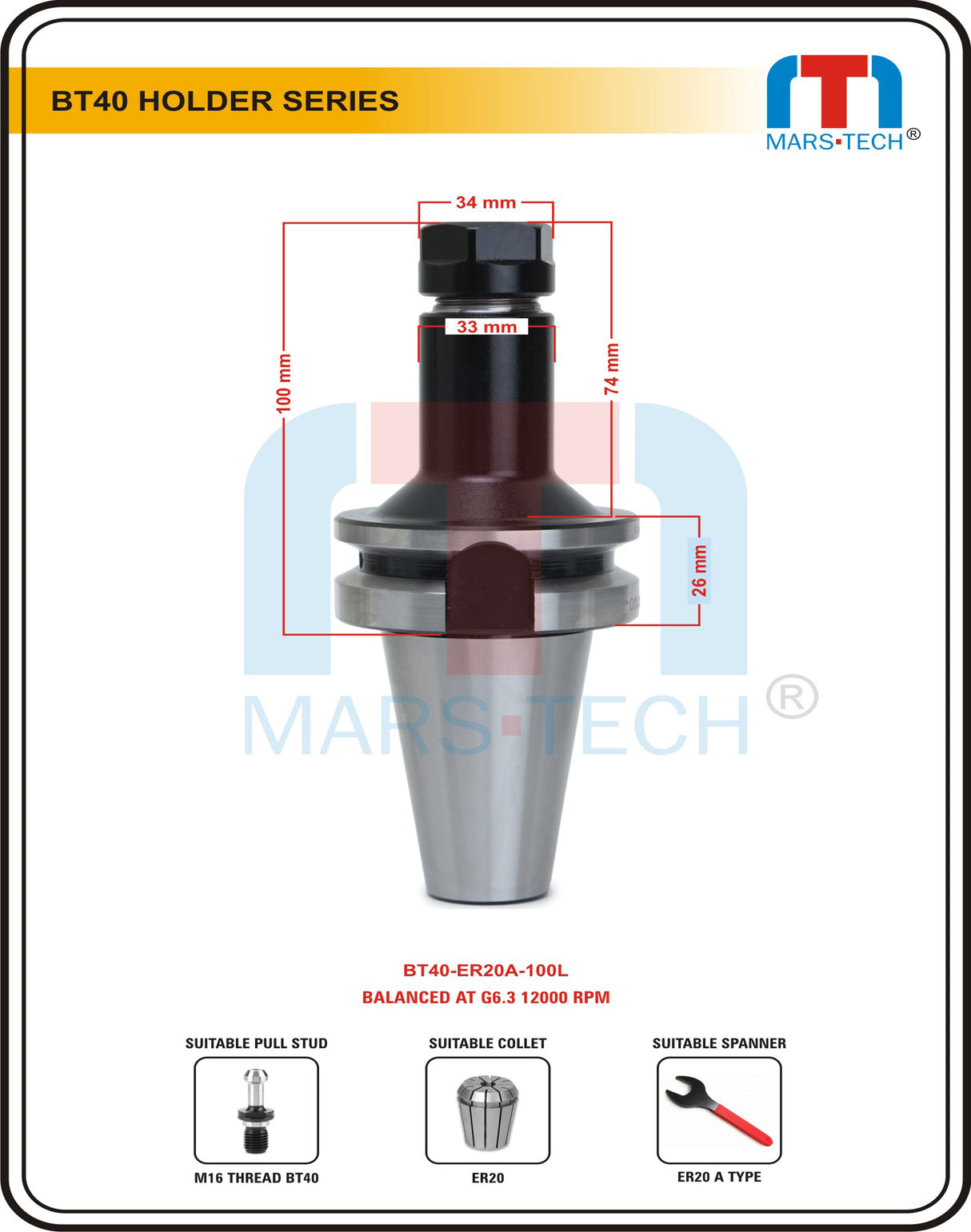 BT40 ER Collet Chuck ER20A