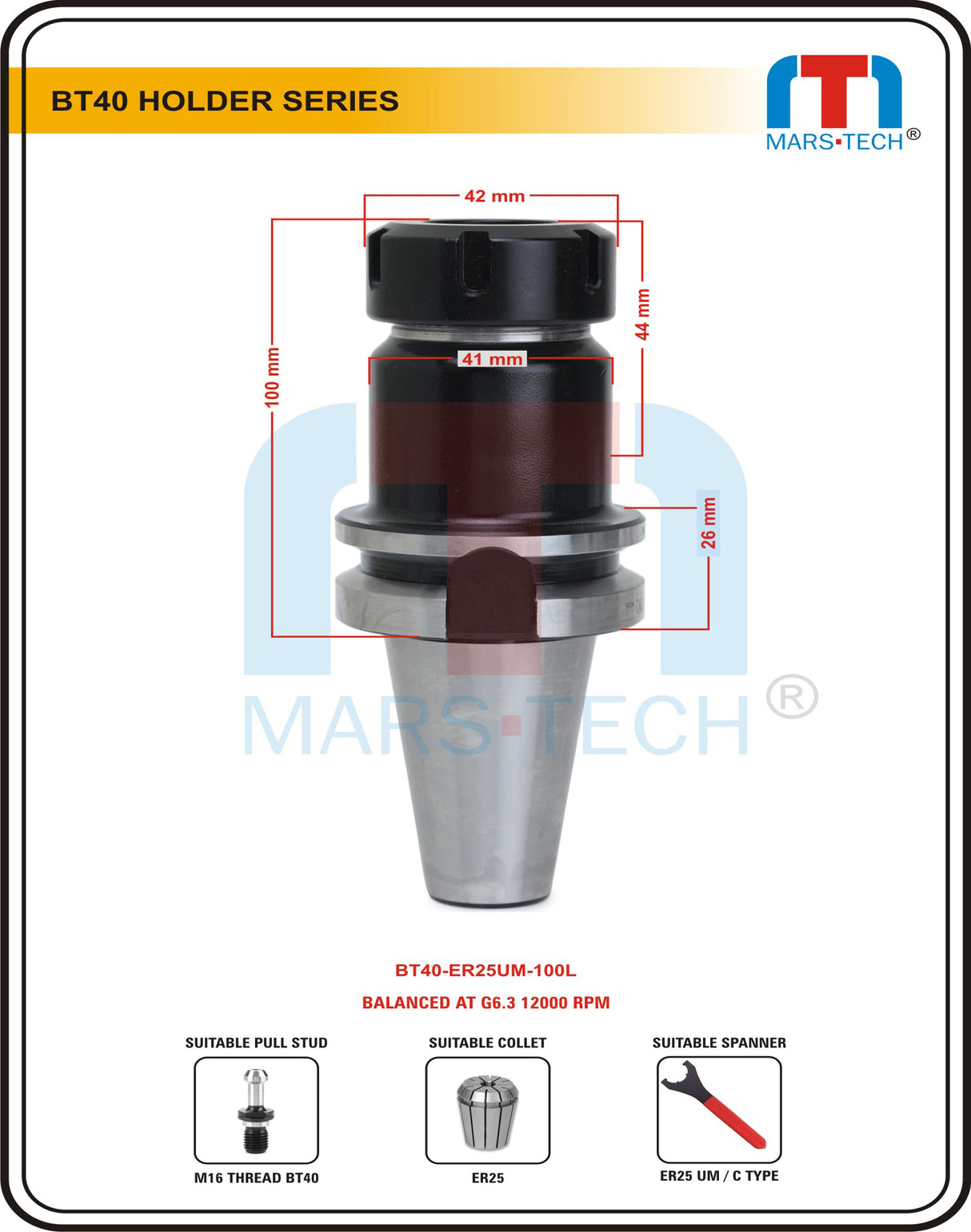 BT40 ER Collet Chuck ER25UM