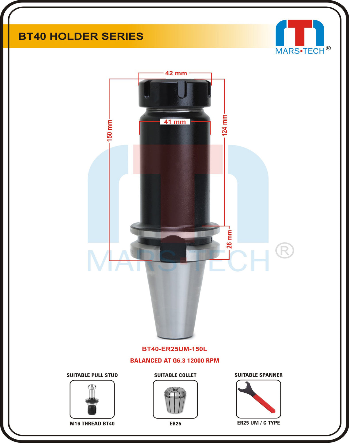 BT40 ER Collet Chuck ER25UM