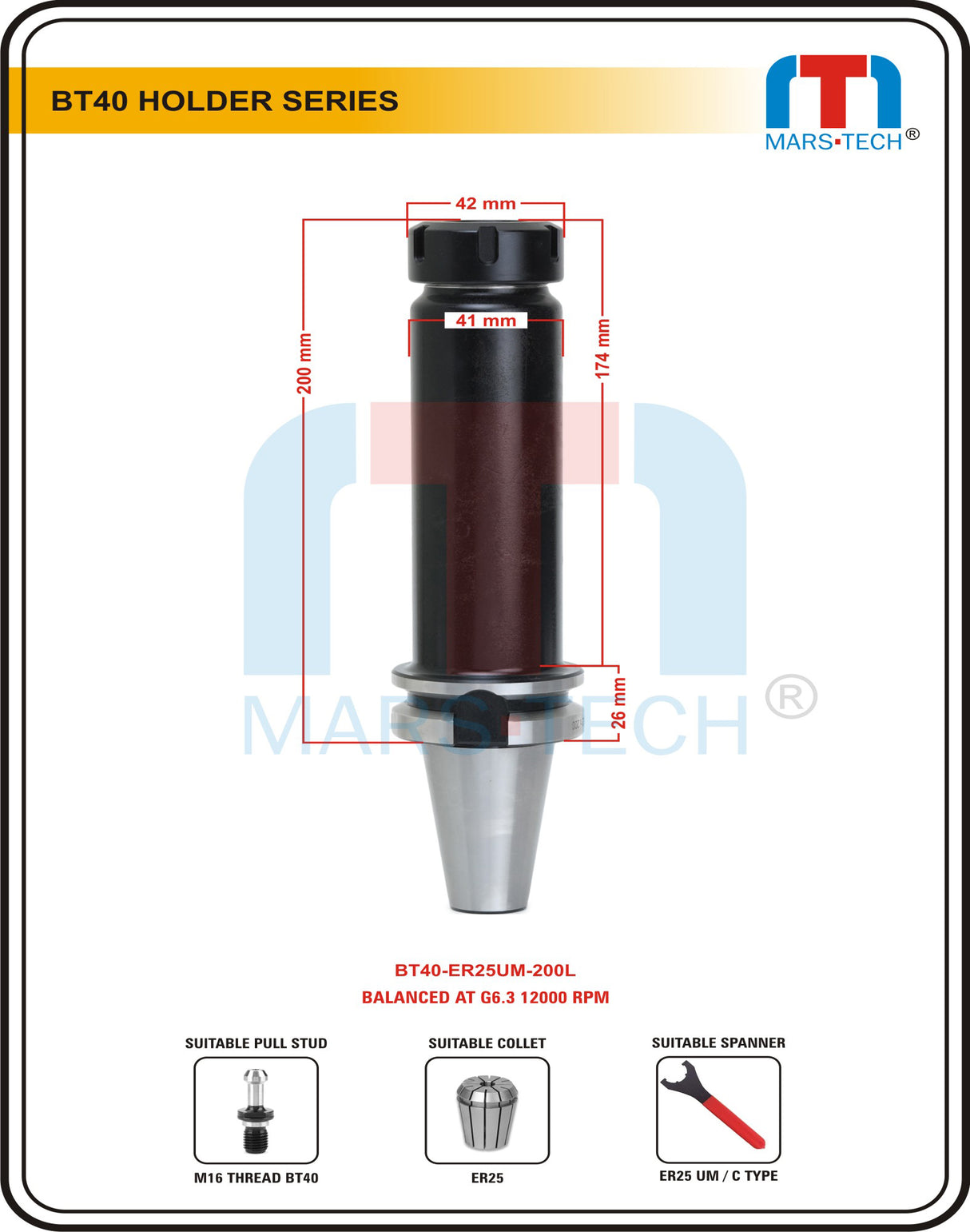 BT40 ER Collet Chuck ER25UM