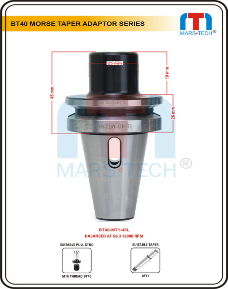 BT40 Morse Taper Adaptor MT Holder