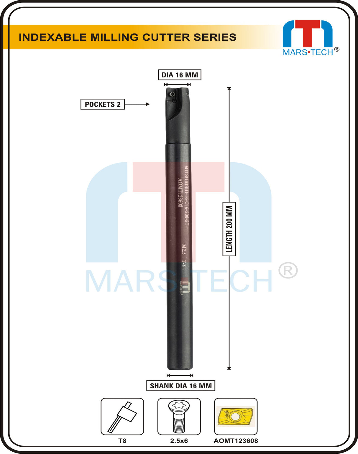 Indexable Inserted Endmill Dia 16 Mm