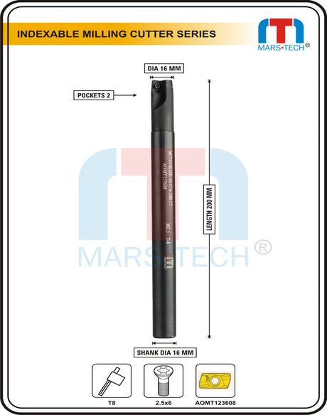 Indexable Inserted Endmill Dia 16 Mm