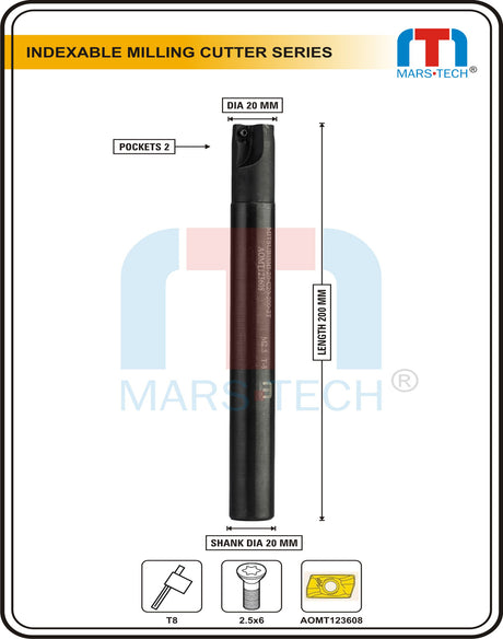 Indexable Inserted Endmill Dia 20 Mm