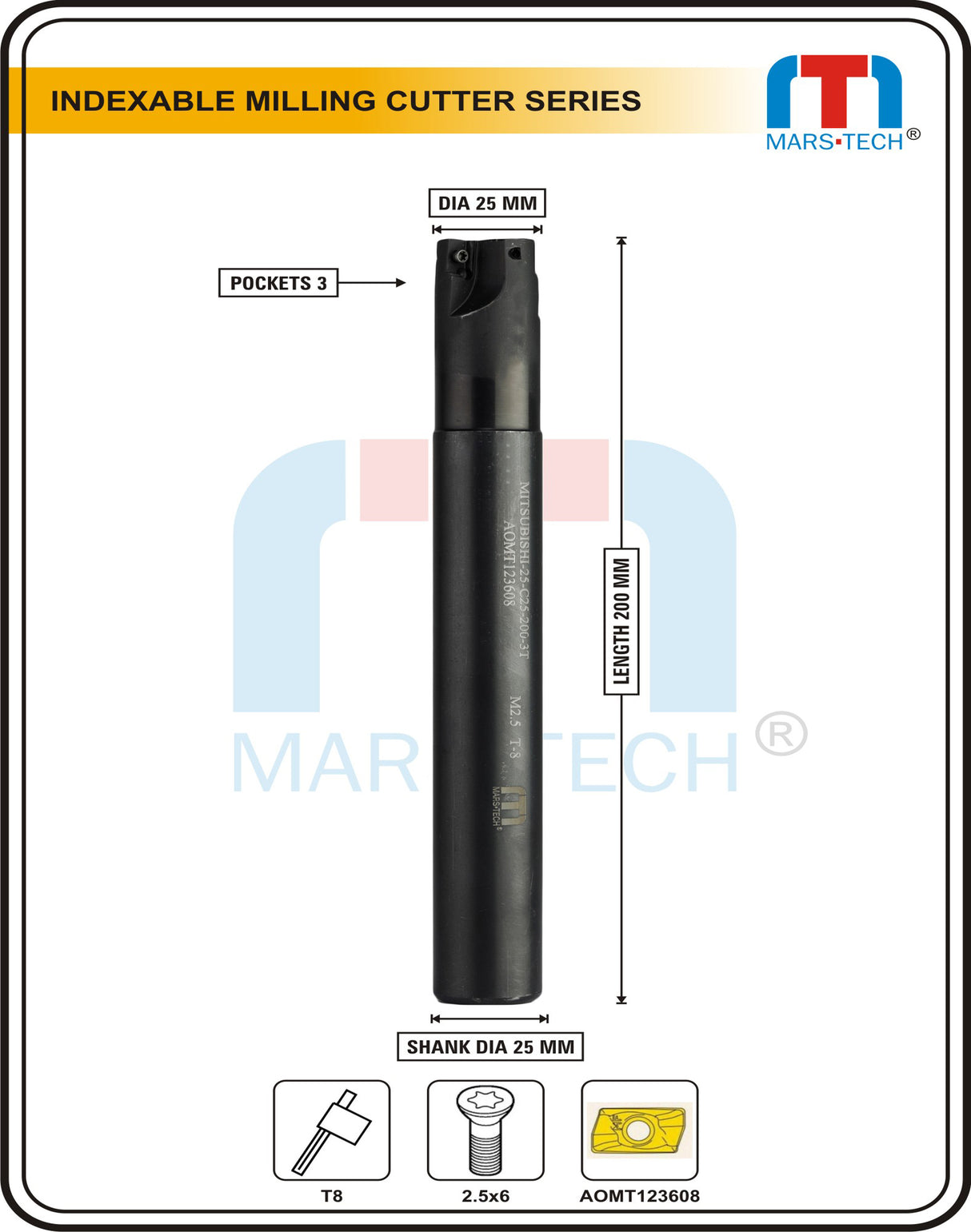 Indexable Inserted Endmill Dia 25 Mm