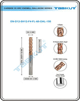 12 mm Carbide Endmill 55 HRC