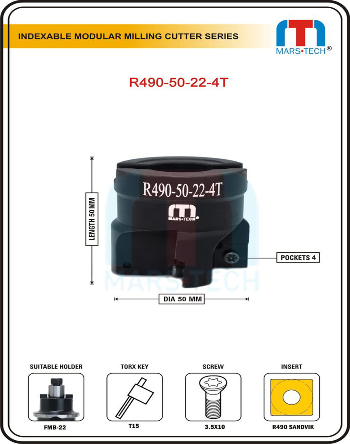 R490 Milling indexable Cutter