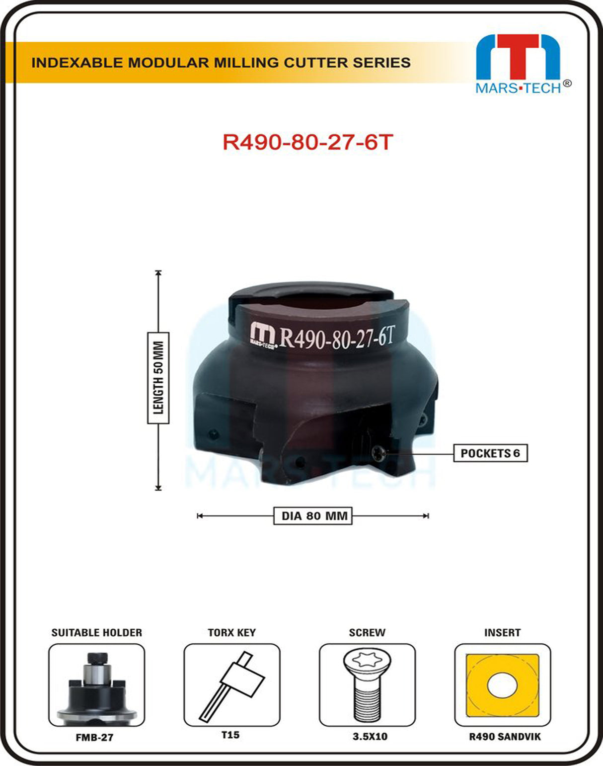 R490 Milling indexable Cutter