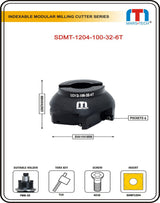 SDMT1204 Milling Cutter Dia 100 Mm