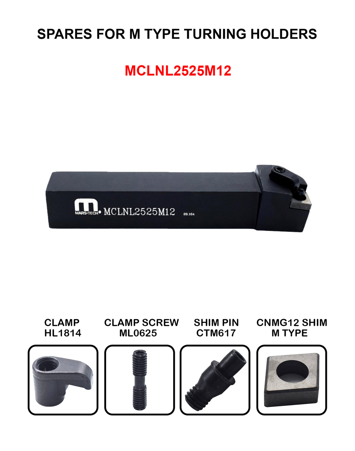 MCLNL/R cnmg holder in 2020/2525 shank pack of 1