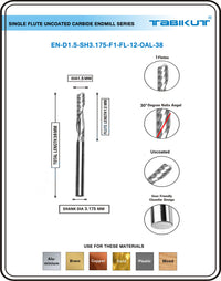 Thumbnail for 1.5 mm Single Flute Endmill Carbide 