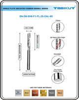 8 mm Single Flute Endmill