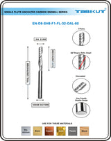 8 mm Single Flute Endmill