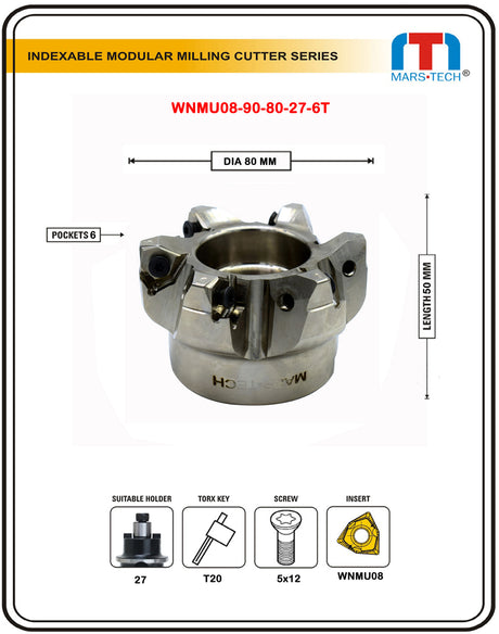 WNMU08 Cutter Dia 80 mm Pack Of 1