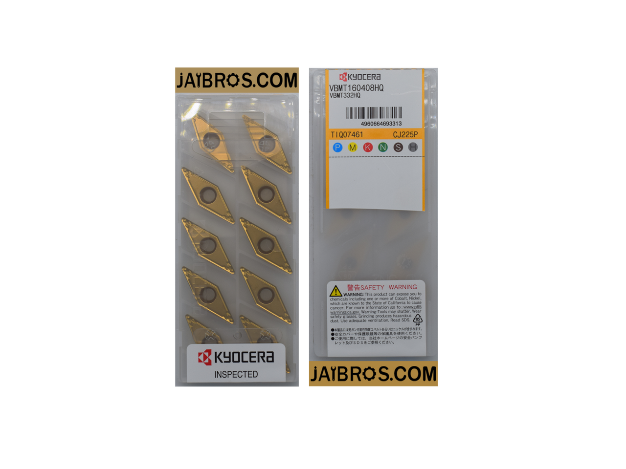 Kyocera turning insert vbmt160404/08 hq cj225 grade pack of 10