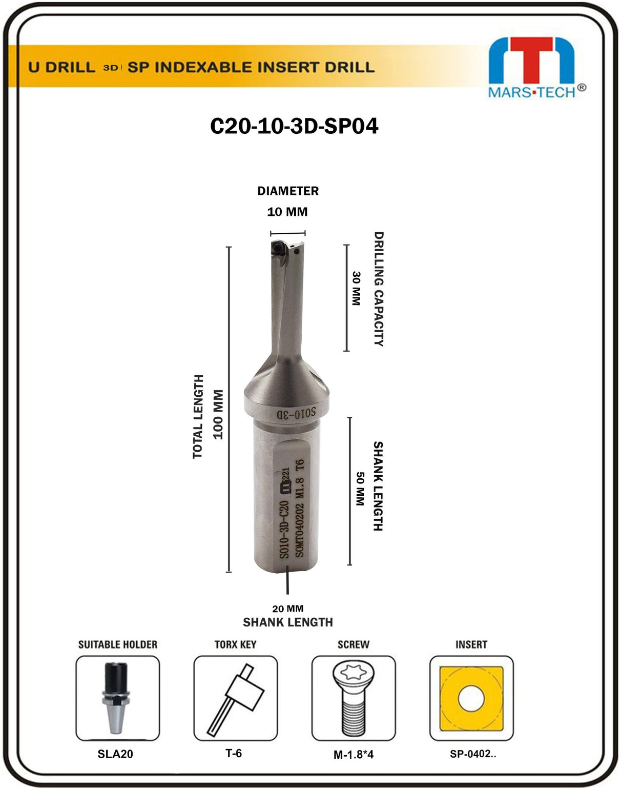 U DRILL 10 MM