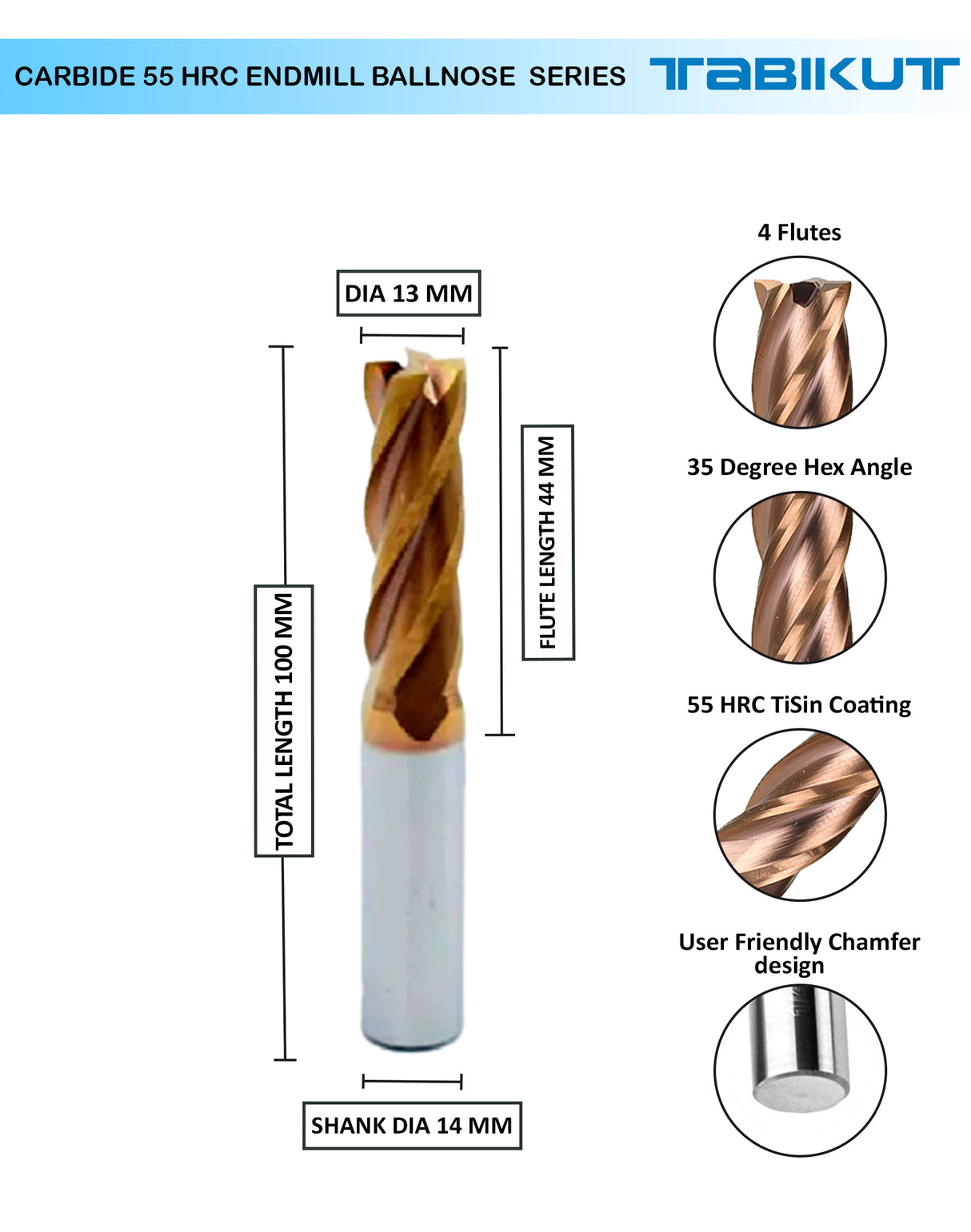 13mm Carbide Ballnose