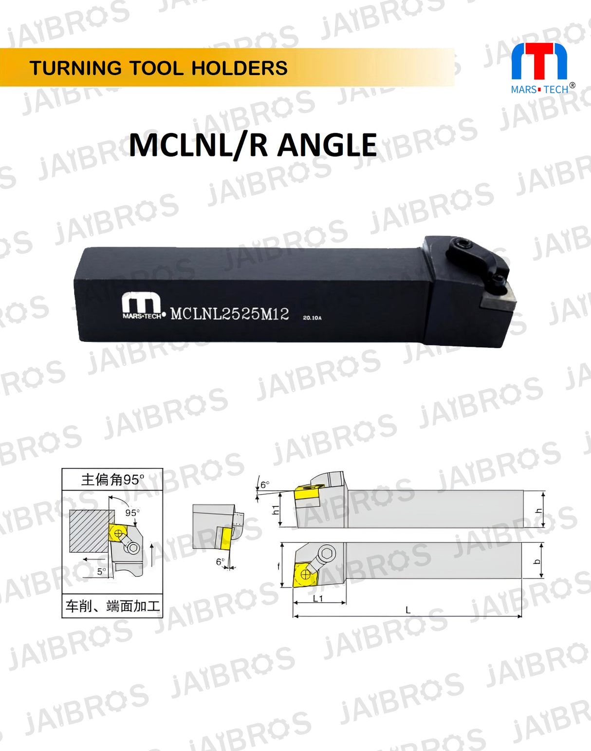 MCLNL/R cnmg holder in 2020/2525 shank pack of 1