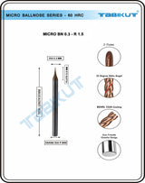 Micro Ballnose R0.15 Dia 0.3mm