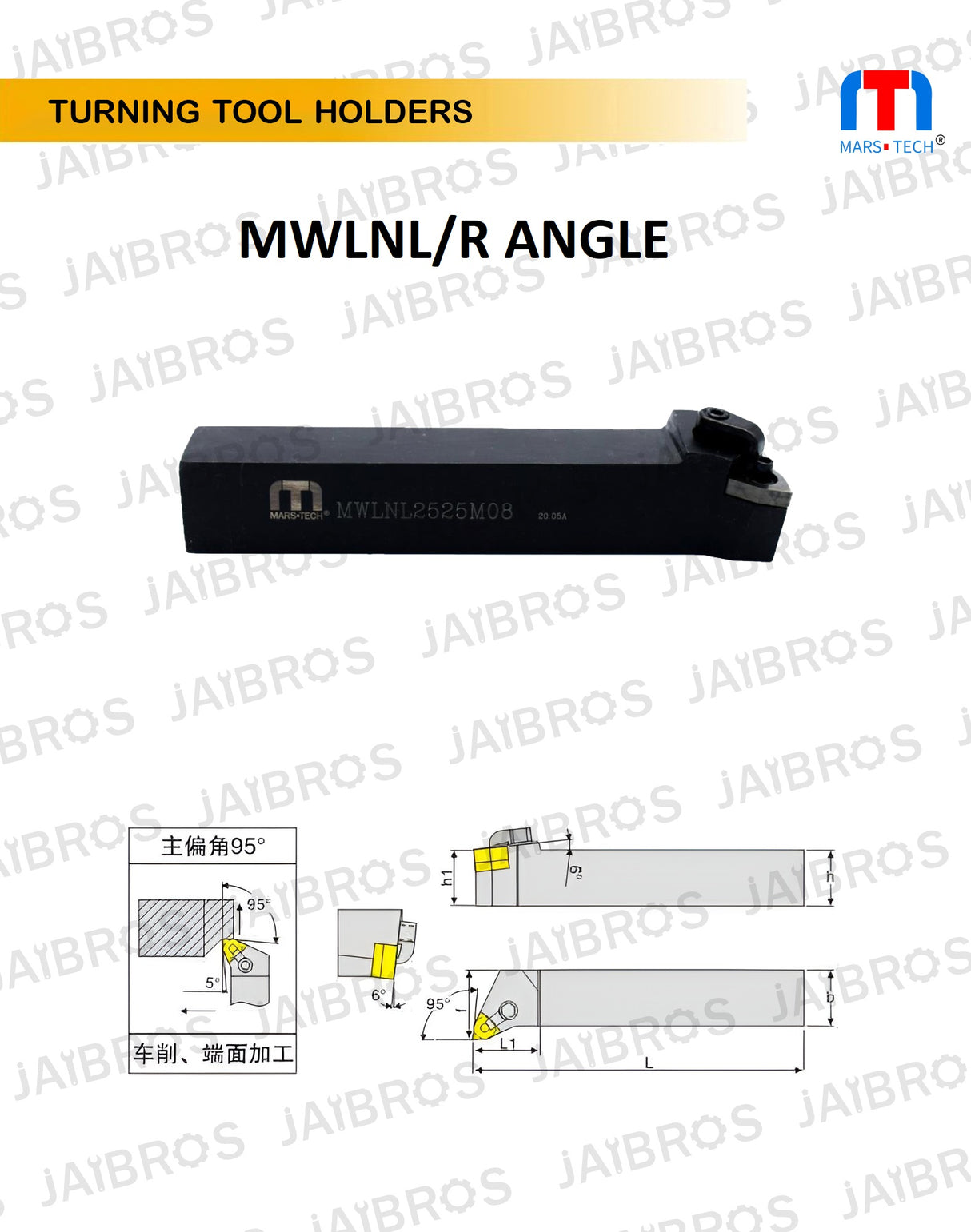 Turning Holder MWLNL/R 2525/2020 M08 Pack of 1