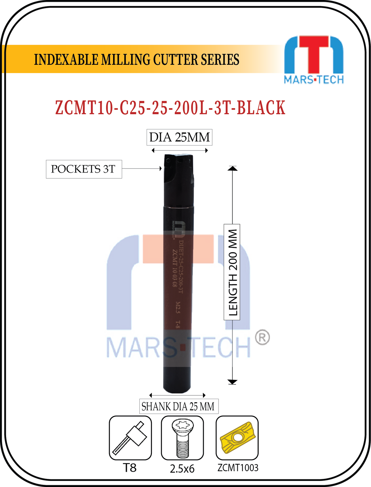 25 mm ZCMT10 Insert cutter