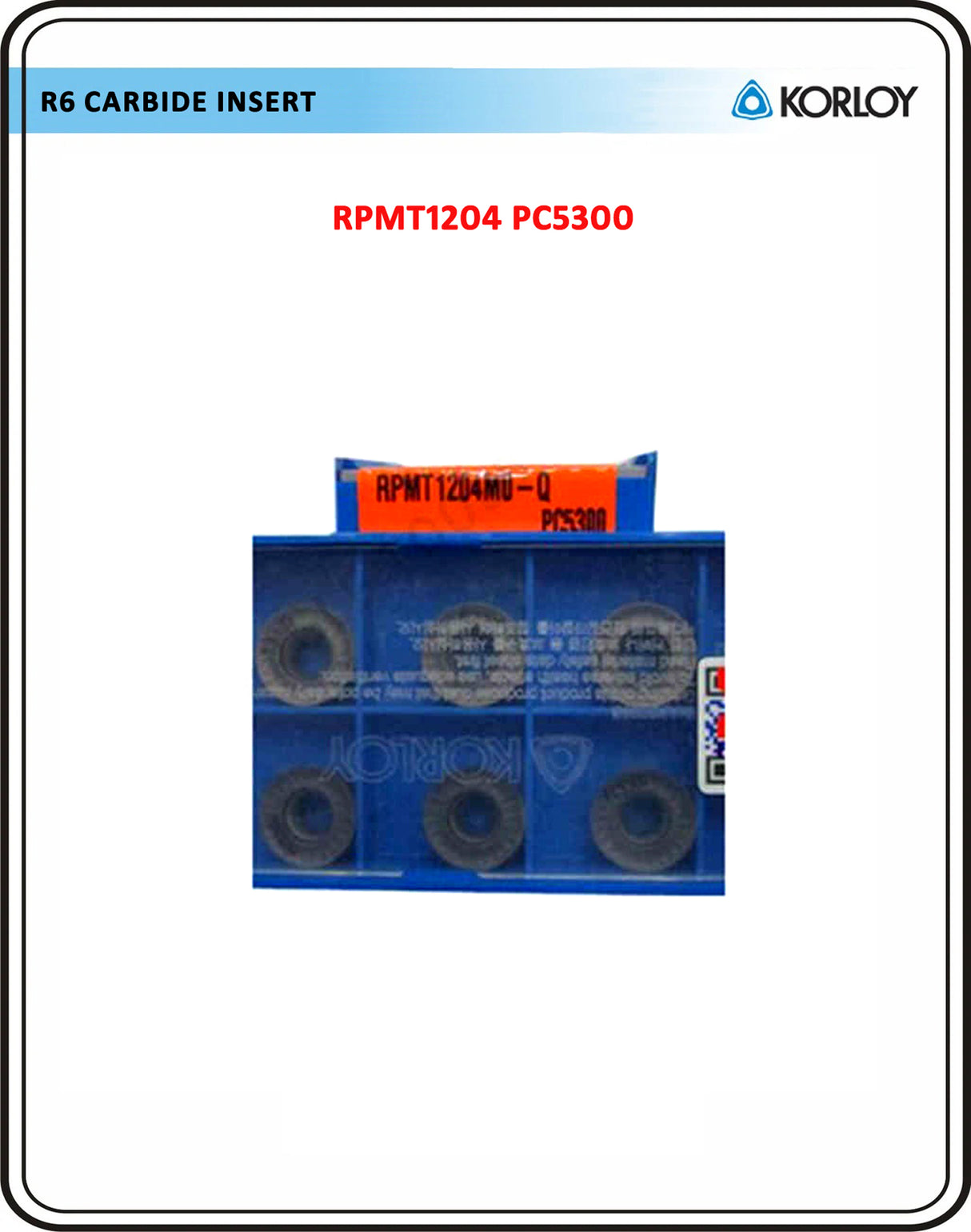 R6 Carbide Insert RPMT1204