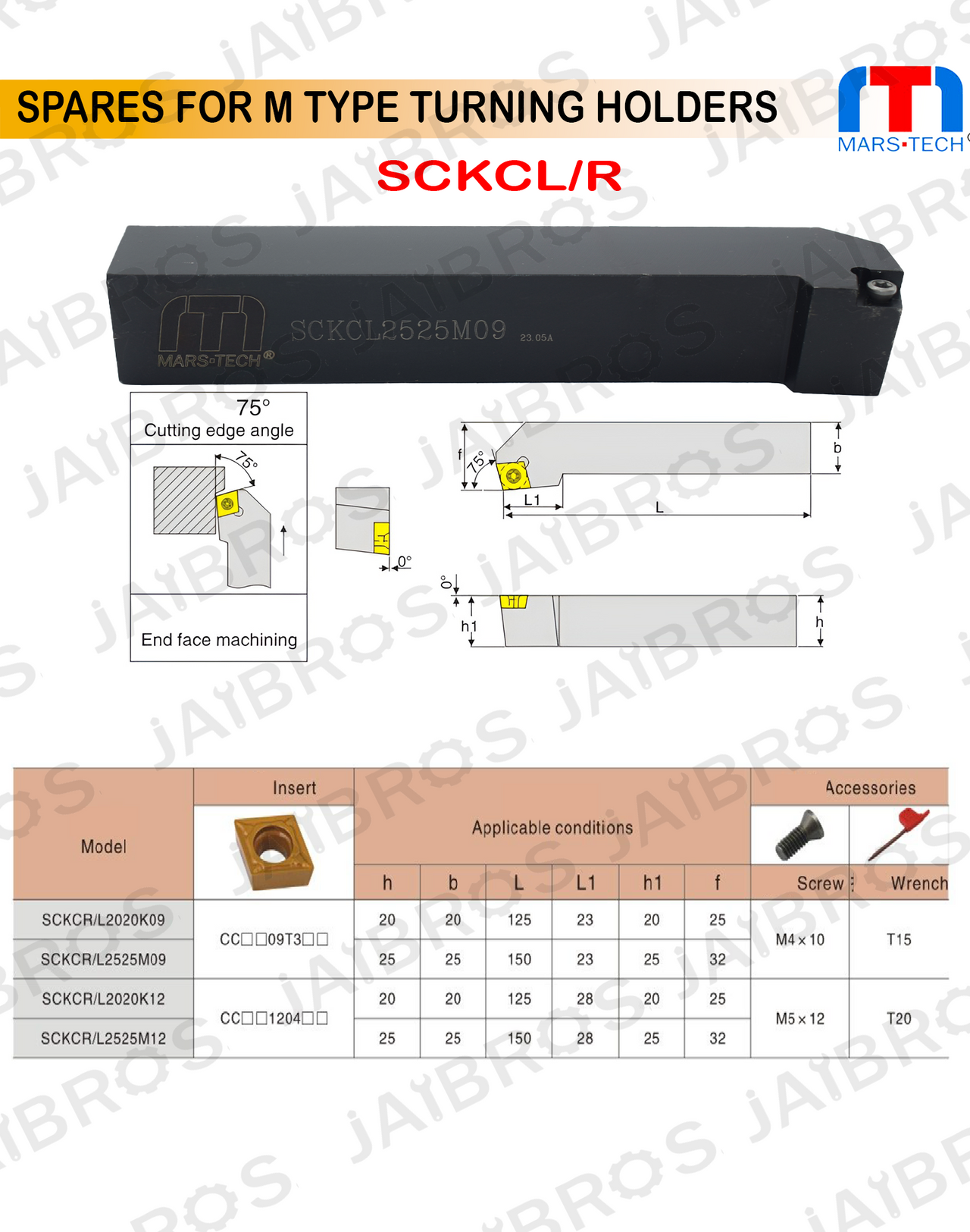 SCLCR/L -CCMT09T3 Turning Holder ccmt SCLCL/R pack of 1