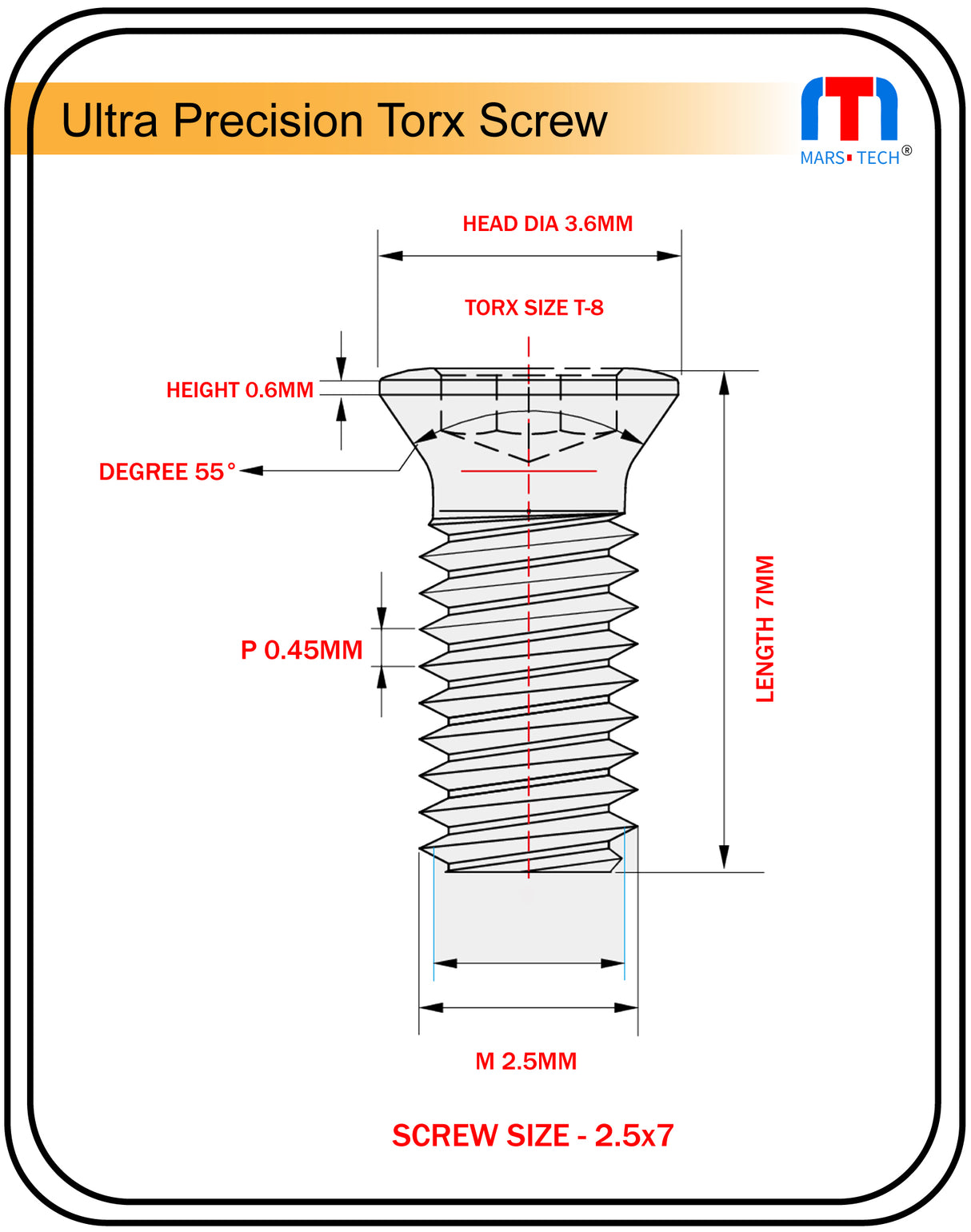 LNMU03 carbide insert screw 2.5x7 pack of 10