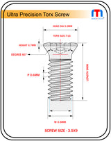 Ultra Precision Screw 3.5mm x 9mm long Pack of 10 nos.