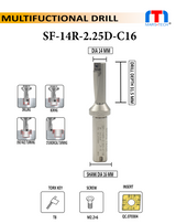 Multifunction Drill 14 mm Right / Left pack of 1