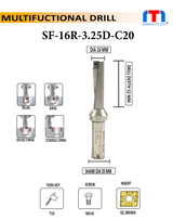 Multifunction Drill 16 mm Right / Left pack of 1