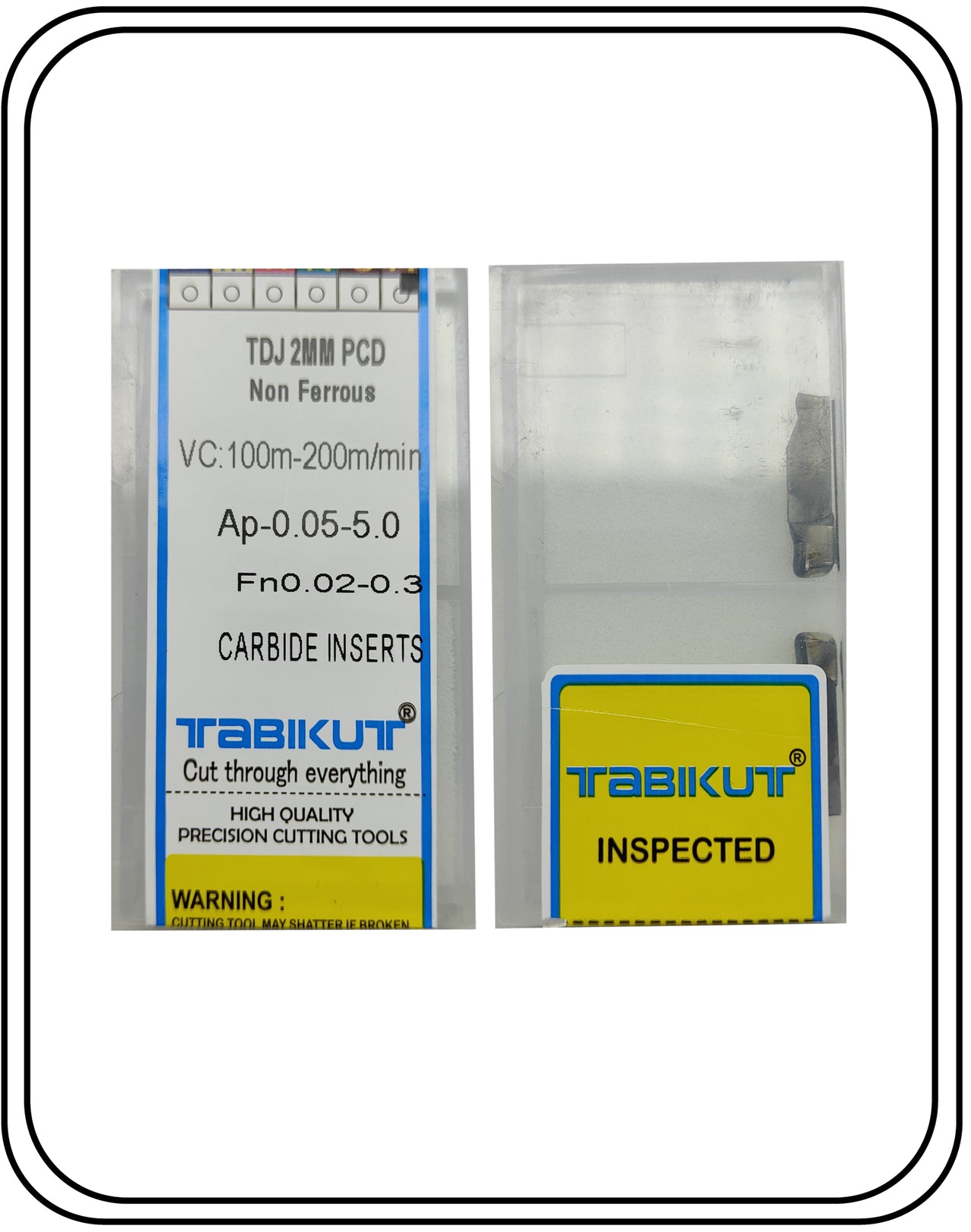 TDJ 2 mm Grooving PCD insert Tabikut  suitable to taegutec holder pack of 2
