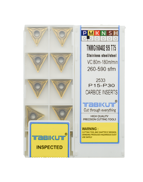 TNMG160402/04/08/12 specially stainless stee Tabikut  carbide insert (1box) pack of 10